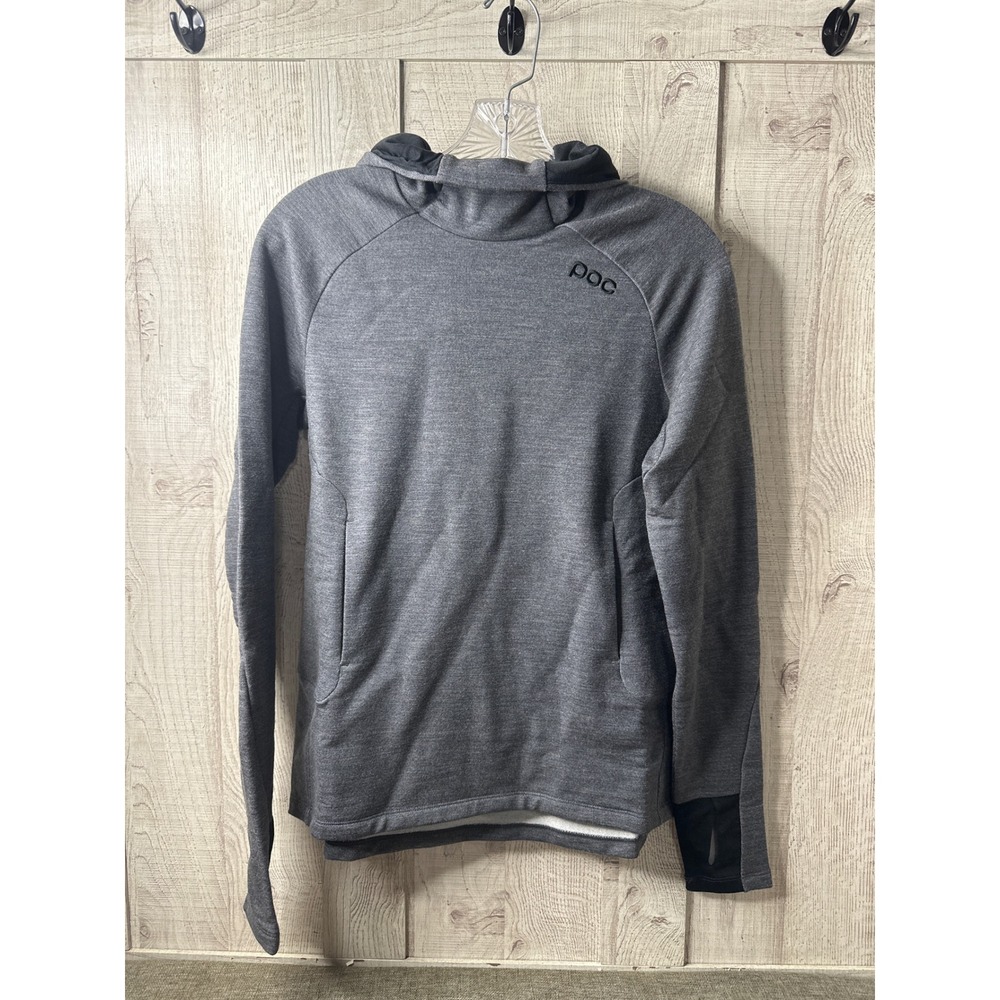 POC Womens Small Merino Hood Sylvanite Grey Melange Wool Blend Hoodie Sweatshirt